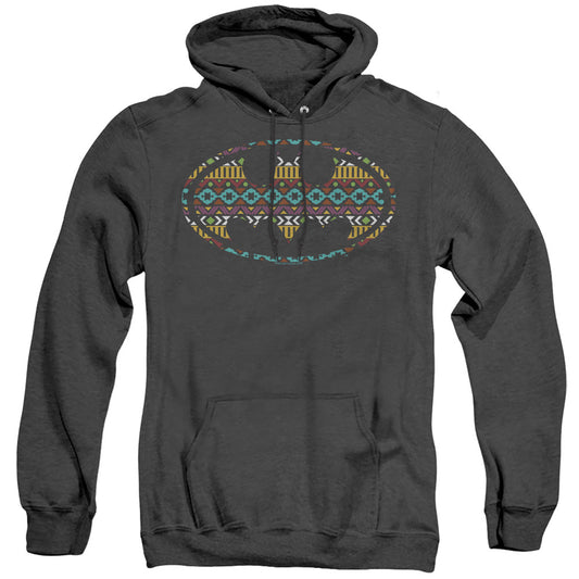Batman Aztec Fill Heather Mens Hoodie Black Officially Licensed