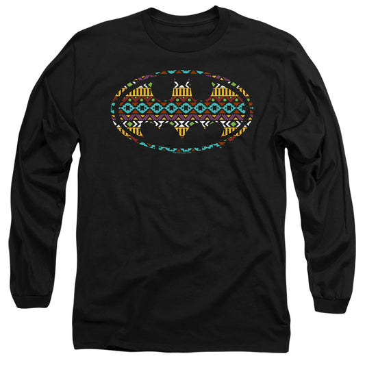 Batman Aztec Fill Mens Long Sleeve Shirt Black Officially Licensed