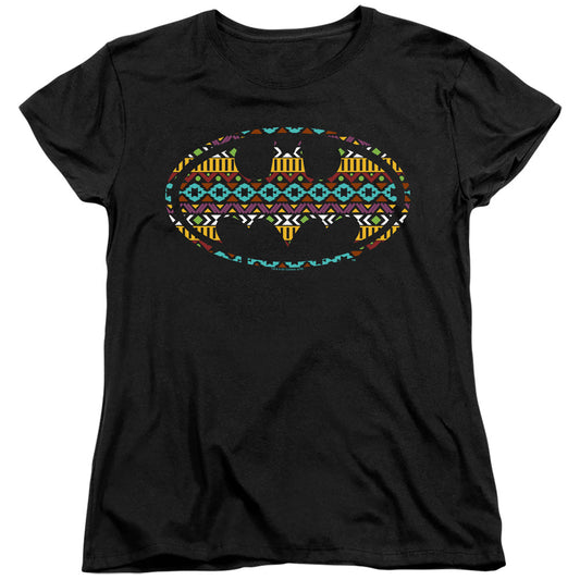 Batman Aztec Fill Womens T Shirt Black Officially Licensed