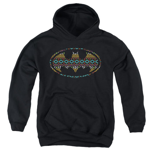 Batman Aztec Fill Kids Youth Hoodie Black Officially Licensed