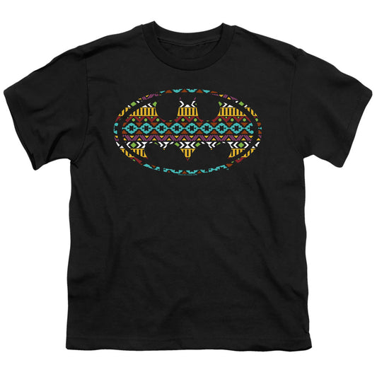 Batman Aztec Fill Kids Youth T Shirt Black Officially Licensed