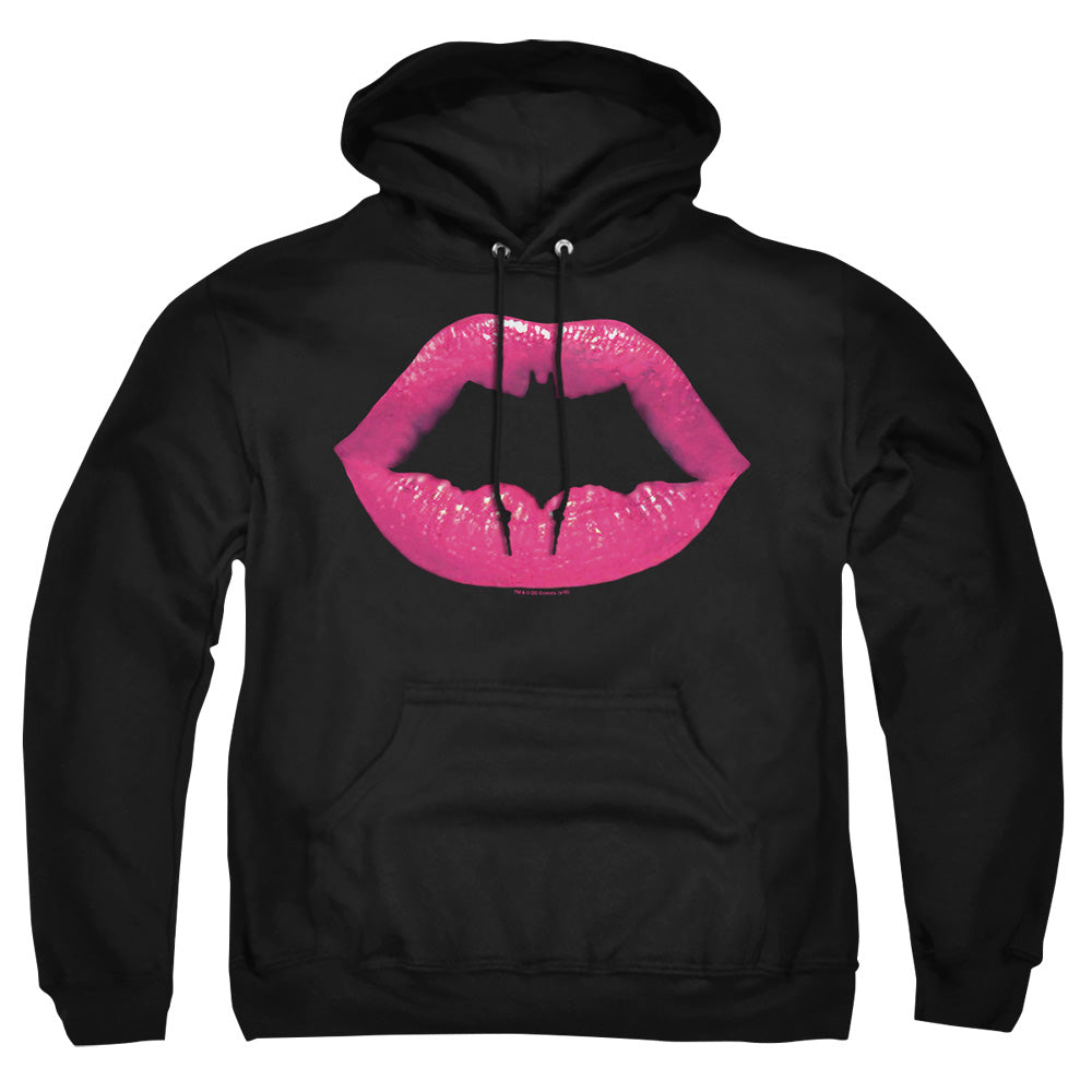 Batman Bat Kiss Mens Hoodie Black Officially Licensed