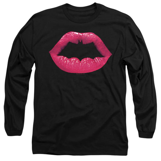 Batman Bat Kiss Mens Long Sleeve Shirt Black Officially Licensed