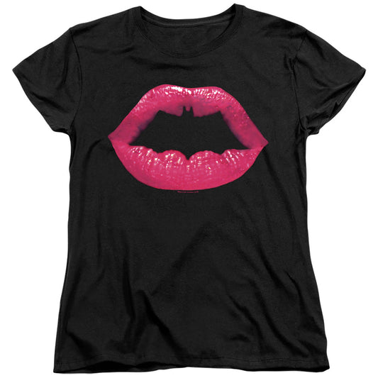 Batman Bat Kiss Womens T Shirt Black Officially Licensed