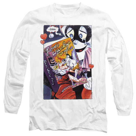 Batman Loves Wacky Fury Mens Long Sleeve Shirt White Officially Licensed
