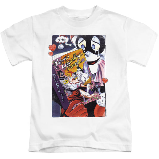 Batman Loves Wacky Fury Juvenile Kids Youth T Shirt White Officially Licensed