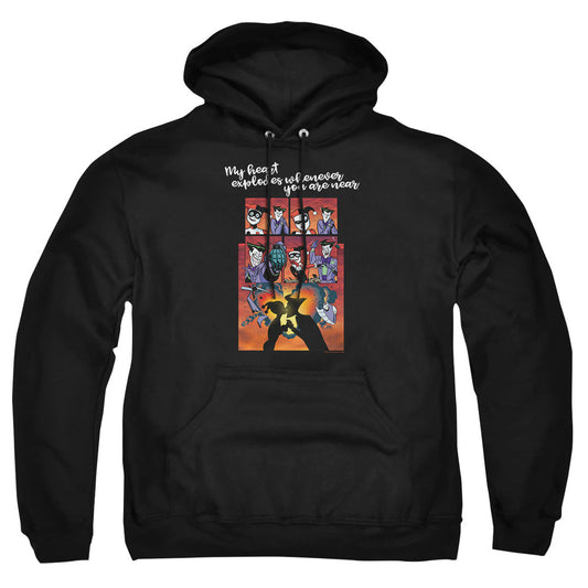 Batman Explode Mens Hoodie Black Officially Licensed