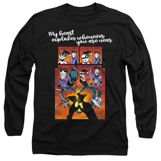 Batman Explode Mens Long Sleeve Shirt Black Officially Licensed