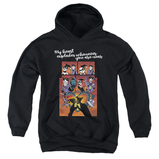 Batman Explode Kids Youth Hoodie Black Officially Licensed
