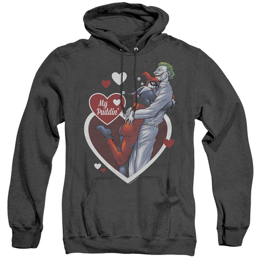 Batman My Puddin Heather Mens Hoodie Black Officially Licensed