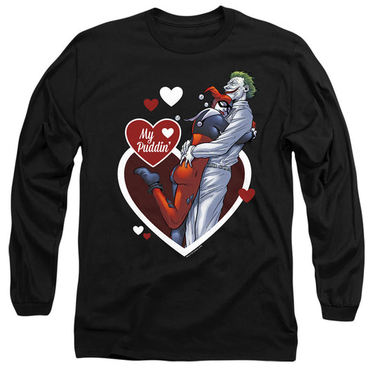 Batman My Puddin Mens Long Sleeve Shirt Black Officially Licensed