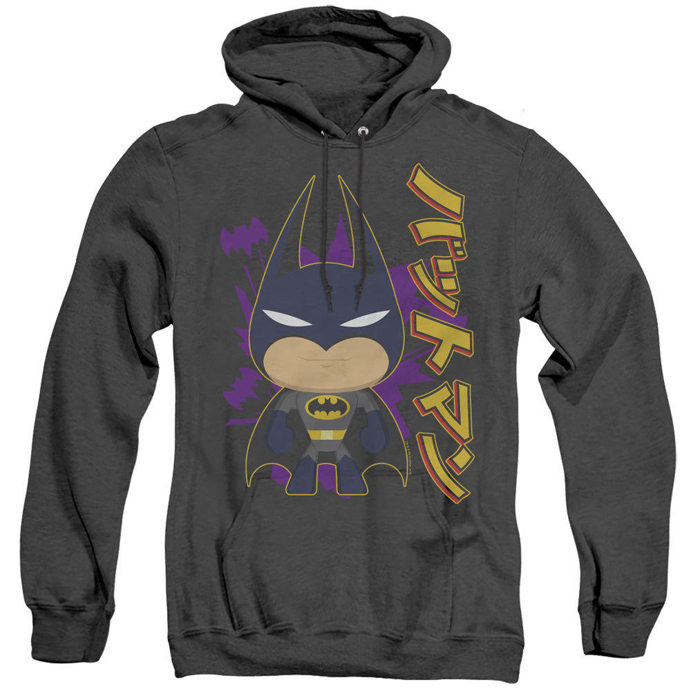 Batman Cute Kanji Heather Mens Hoodie Black Officially Licensed