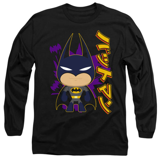 Batman Cute Kanji Mens Long Sleeve Shirt Black Officially Licensed