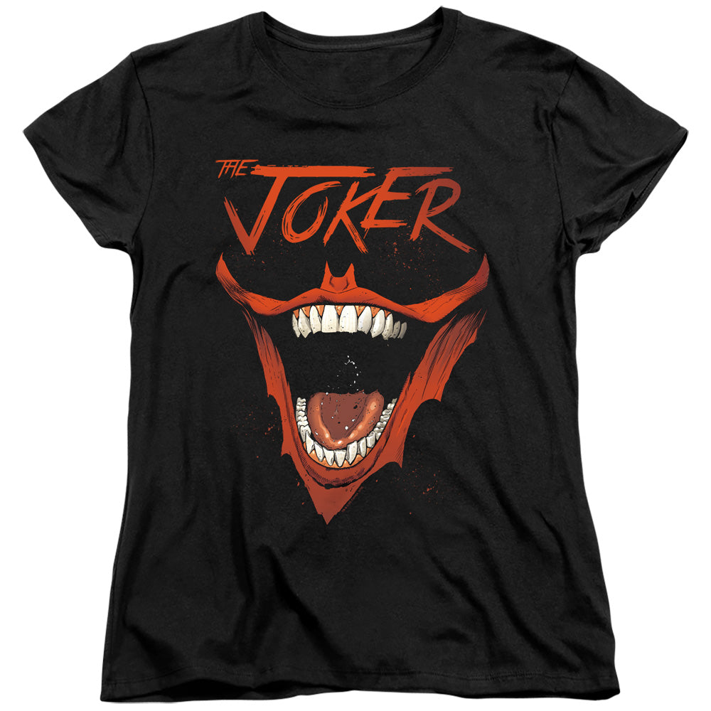 Batman Joker Bat Laugh Womens T Shirt Black Officially Licensed