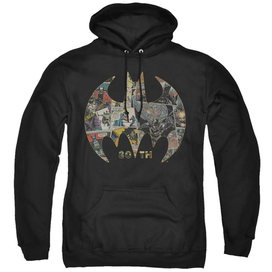 Batman 80Th Shield Mens Hoodie Black Officially Licensed