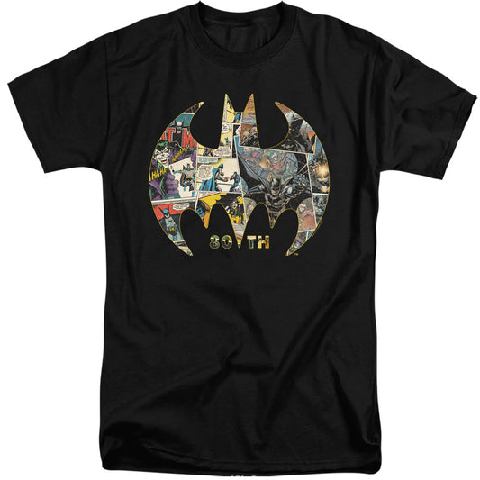 Batman 80th Shield Mens Tall T Shirt Black Officially Licensed