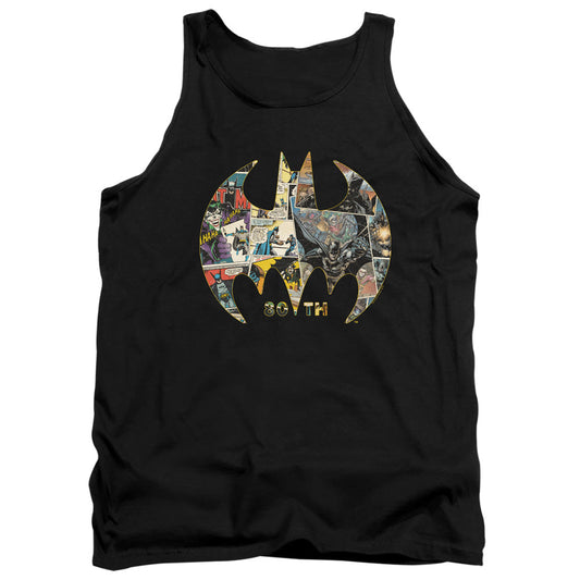 Batman 80th Shield Mens Tank Top Shirt Black Officially Licensed