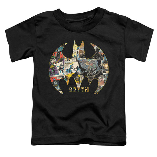 Batman 80th Shield Toddler Kids Youth T Shirt Black Officially Licensed