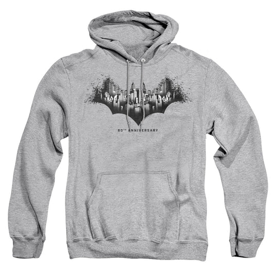 Batman Gotham Shield Mens Hoodie Athletic Heather Officially Licensed