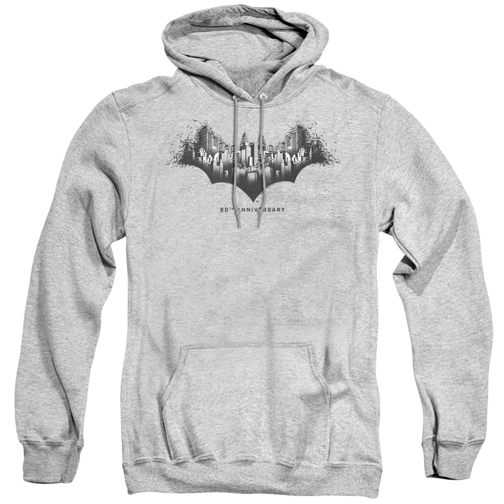 Batman Gotham Shield Mens Hoodie Athletic Heather Officially Licensed