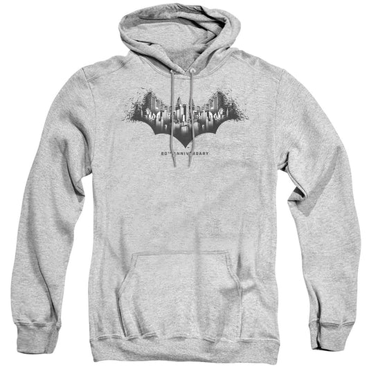 Batman Gotham Shield Mens Hoodie Athletic Heather Officially Licensed