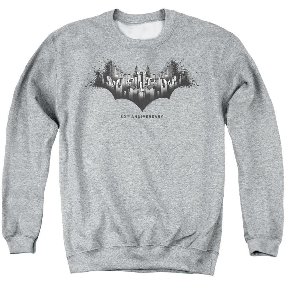 Batman Gotham Shield Mens Crewneck Sweatshirt Athletic Heather