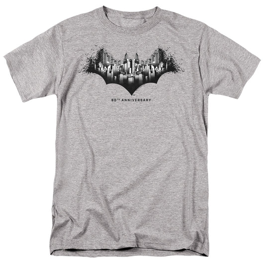 Batman Gotham Shield Mens T Shirt Athletic Heather Officially Licensed