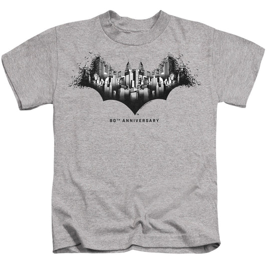 Batman Gotham Shield Juvenile Kids Youth T Shirt Athletic Heather Officially Licensed