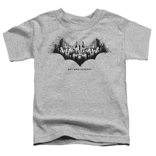 Batman Gotham Shield Toddler Kids Youth T Shirt Athletic Heather Officially Licensed
