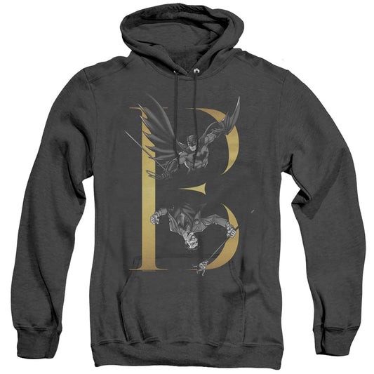 Batman B Heather Mens Hoodie Black Officially Licensed