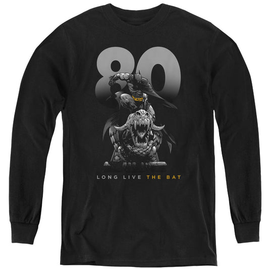 Batman Big 80 Long Sleeve Kids Youth T Shirt Black Officially Licensed