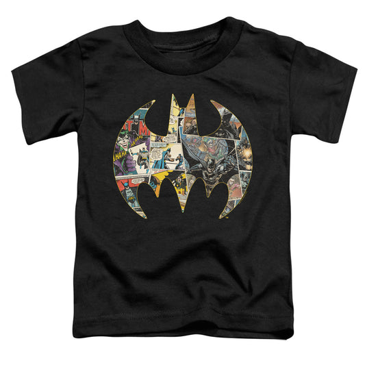 Batman Collage Shield Toddler Kids Youth T Shirt Black Officially Licensed