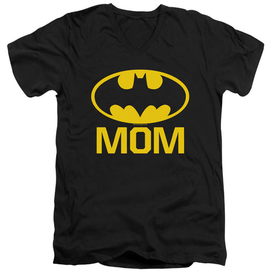 Batman Bat Mom Mens Slim Fit V Neck T Shirt Black Officially Licensed