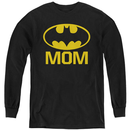 Batman Bat Mom Long Sleeve Kids Youth T Shirt Black Officially Licensed