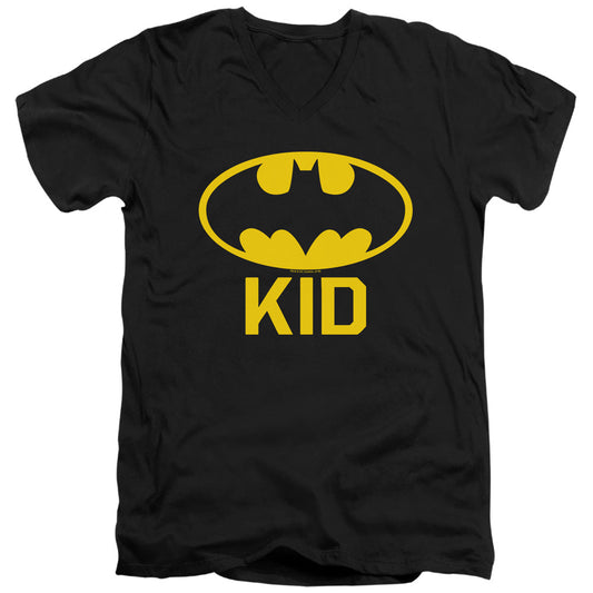Batman Bat Kid Mens Slim Fit V Neck T Shirt Black Officially Licensed