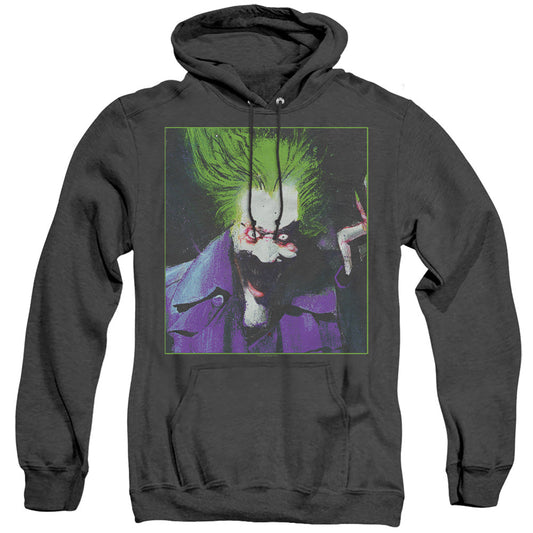 Batman Arkham Asylum Joker Heather Mens Hoodie Black Officially Licensed
