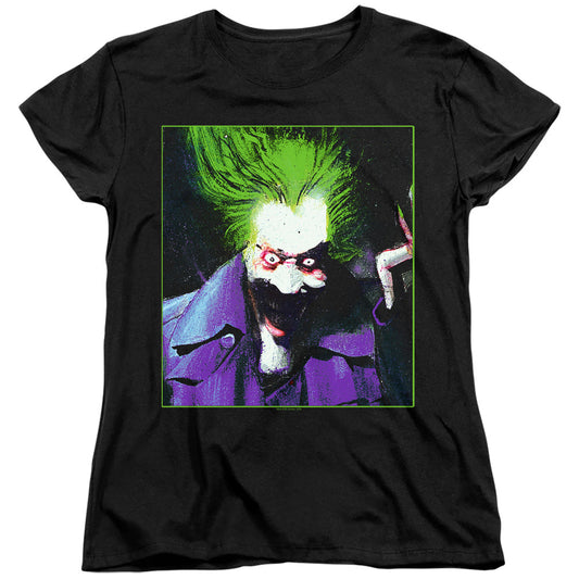 Batman Arkham Asylum Joker Womens T Shirt Black Officially Licensed