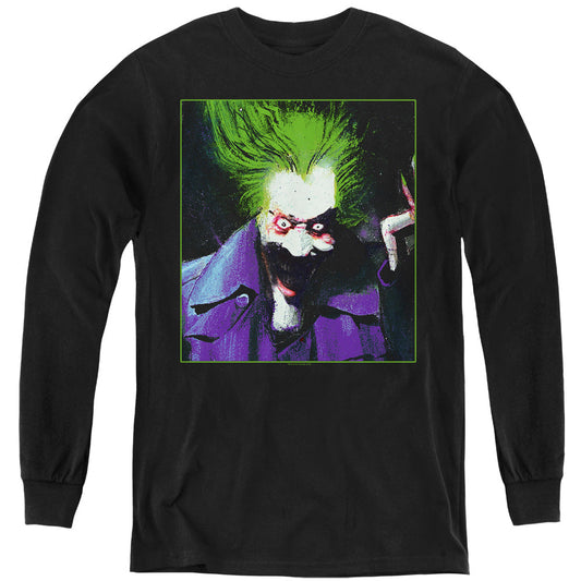 Batman Arkham Asylum Joker Long Sleeve Kids Youth T Shirt Black Officially Licensed