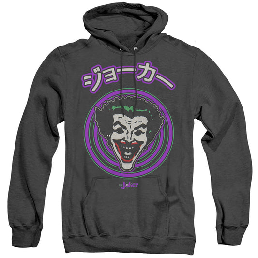 Batman Face Spiral Heather Mens Hoodie Black Officially Licensed