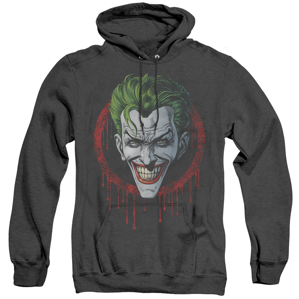 Batman Joker Drip Heather Mens Hoodie Black Officially Licensed