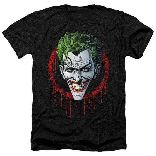 Batman Joker Drip Heather Mens T Shirt Black Officially Licensed