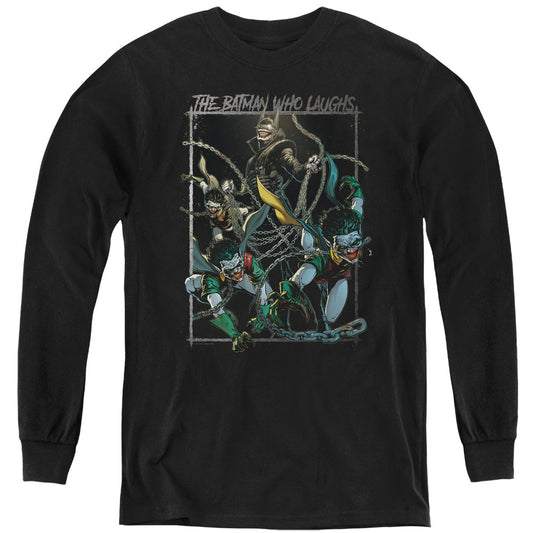 Batman Batman Who Laughs Long Sleeve Kids Youth T Shirt Black Officially Licensed