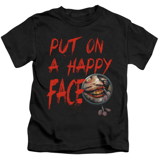 Batman Happy Face Juvenile Kids Youth T Shirt Black Officially Licensed