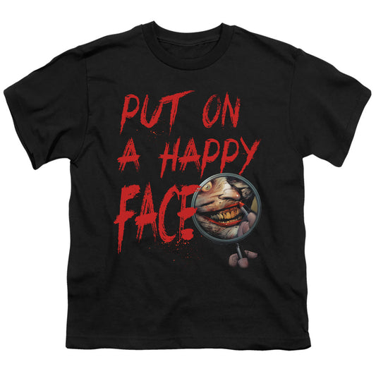 Batman Happy Face Kids Youth T Shirt Black Officially Licensed