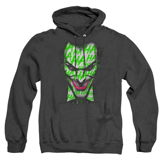 Batman Ha Ha Smile Heather Mens Hoodie Black Officially Licensed