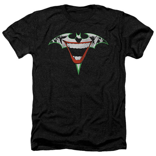 Batman Joker Bat Logo Heather Mens T Shirt Black Officially Licensed