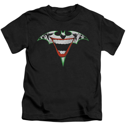 Batman Joker Bat Logo Juvenile Kids Youth T Shirt Black Officially Licensed