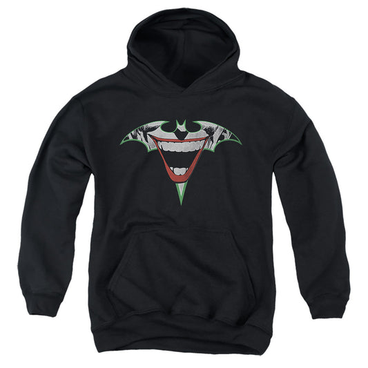 Batman Joker Bat Logo Kids Youth Hoodie Black Officially Licensed