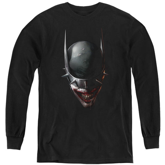 Batman Batman Who Laughs Head Long Sleeve Kids Youth T Shirt Black Officially Licensed