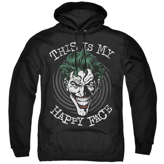 Batman Maniacal Spiral Mens Hoodie Black Officially Licensed